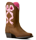 Ariat Youth Girl's Lil Beaux  Distressed Brown Leather Western Boot 10080350