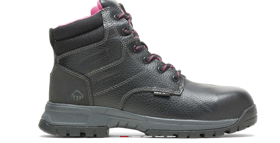 Wolverine Women's Black  6"Composite Toe Waterproof Lace Up Work Boot W10181