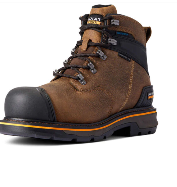 Ariat "Stumpjumper Men's Brown Leather Composite Toe WP Oil/Slip Resistant Work Boot 10038299