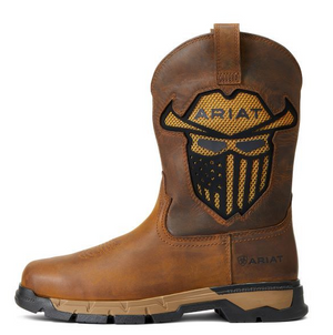 Ariat "Rebar' Men's Brown Leather Soft Toe Pull-On Work Boot 10040436