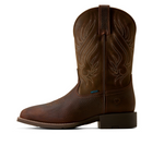 Ariat Men's Sport Riggs Waterproof Copper Kettle Wide Square Toe Western Boot 10080269