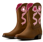 Ariat Youth Girl's Lil Beaux  Distressed Brown Leather Western Boot 10080350