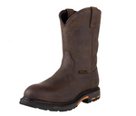 Ariat 10001198 Men's Waterproof WorkHog Pull On H2O Boots Oily Distressed Brown