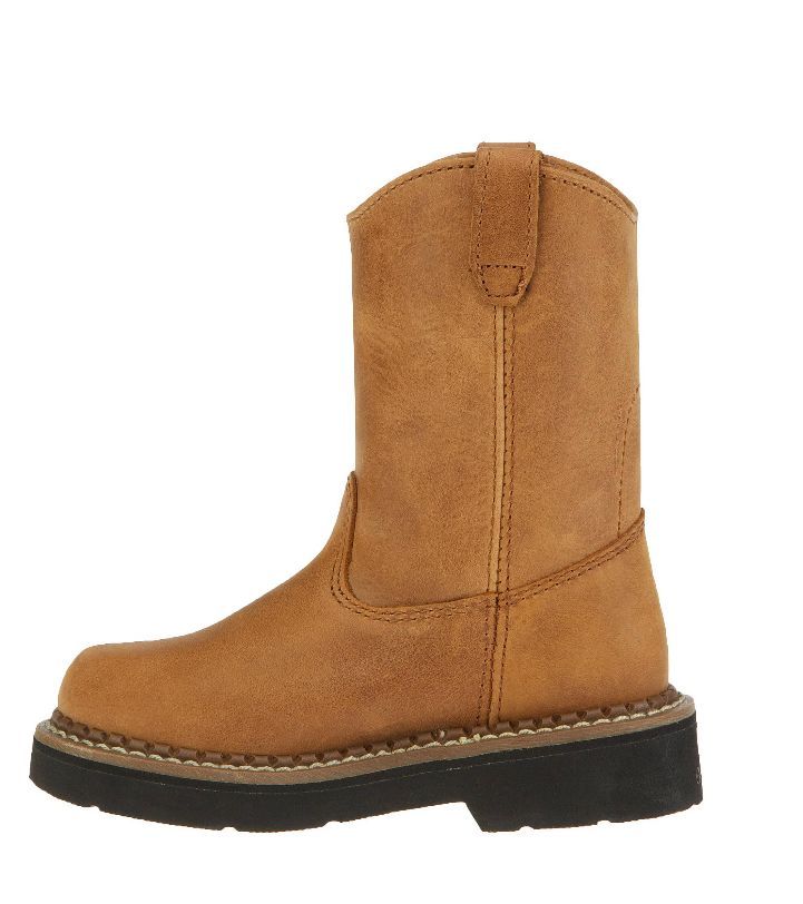 Georgia GB202 Kid's Wellington Youth Round Toe Leather Brown Work