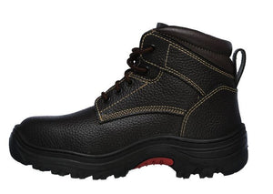 Skechers Men's Burgin-Tarlac Brown Leather Steel Toe EH Work Boot 77143/BRN