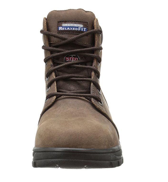 Ripples etage Gå rundt Skechers Peril Women's Brown Relaxed Fit EH Steel Toe Boot Memory Foam –  West Point Safety Shoes