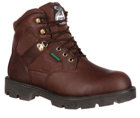 Georgia Men's Brown Leather Steel Toe Electrical Hazard Waterproof Lace-Up Work Boot G105