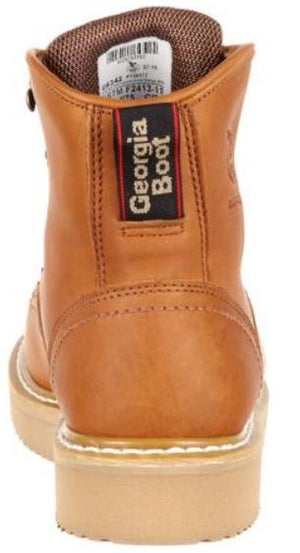 Georgia Men's Light Brown Leather Steel Toe Lace-Up 6" Work Boots G6342