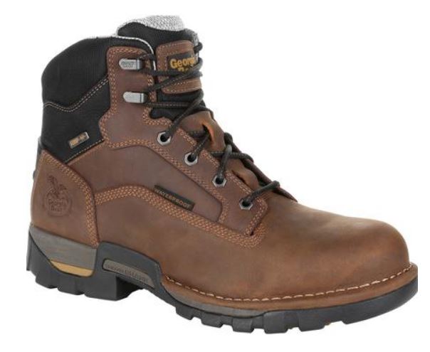Georgia Men's Brown Leather Steel Toe Waterproof Lace-Up Work Boot GB00313