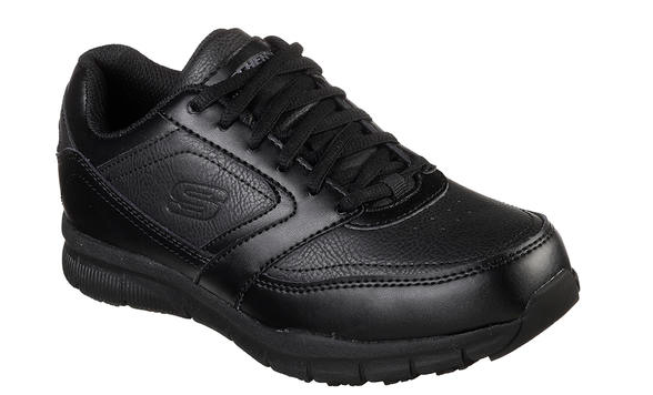 Skechers Men's Black Leather EH Slip-Resistant Soft Toe Work Shoe 7715 –  West Point Safety Shoes