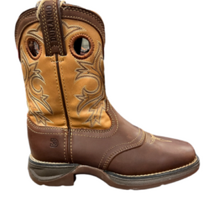 Durango Lil’ Rebel Brown Square Toe Western Boots Kid’s DBT0240C