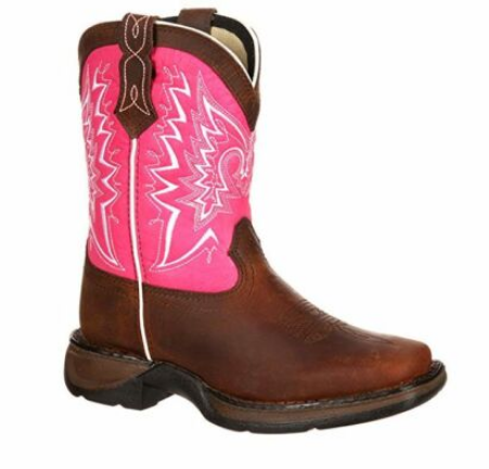 Durango Lil' Durango Pink and Brown Square Toe Pull On Boot DWBT093/094