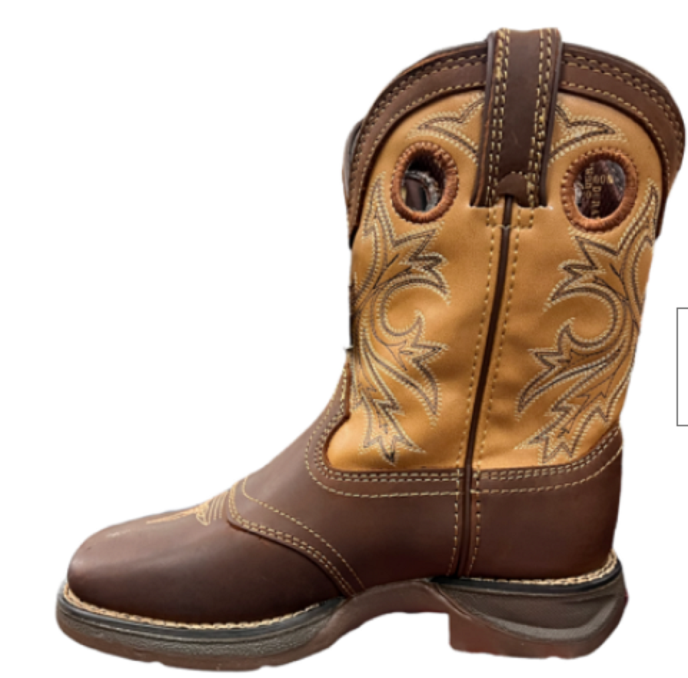 Durango Lil’ Rebel Brown Square Toe Western Boots Kid’s DBT0240C