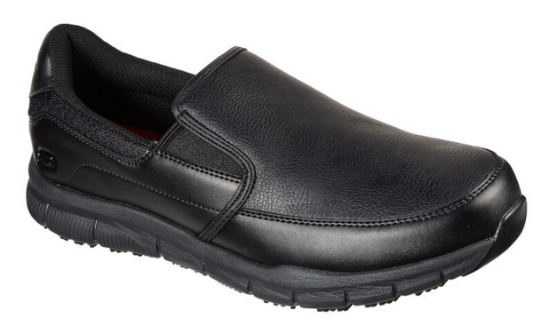 Skechers Men's Black Leather EH Slip-Resistant Soft Toe Work Shoe 7715 – West Point Safety Shoes Skechers Men's Black Leather EH Slip-Resistant Soft Toe Work Shoe 7715 – West Point Safety Shoes