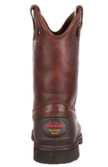 Georgia Men's 11" 'MUDDOG' Brown Leather Steel Toe Slip/Oil/Abrasion Resistant Work Boot G5655